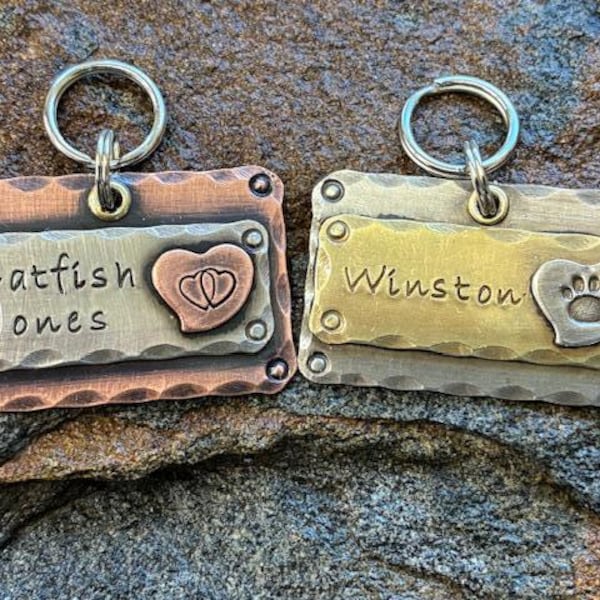 Hand-Stamped Metal Dog Tag – Custom Pet ID, USA Made