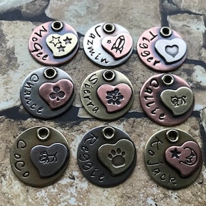 Hand Stamped Small Pet ID Tag – Two-Sided, Engraved Option