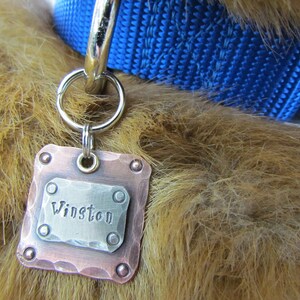 Hand Stamped Pet ID Tag Personalized Pet/Dog Tag Dog Collar Tag Engraved Dog Tag Handstamped Pet Tag Copper Dog Tag image 6