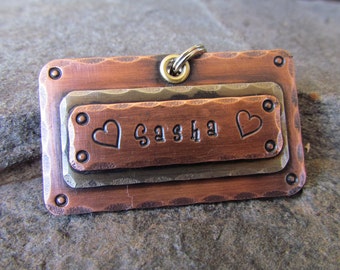 LARGE Pet - Pet Tag - Pet ID Tag/ tag/ Tags/Dog Tag Copper, Nickel or Brass Dog Tag/Tags Pet Accessories Personalized