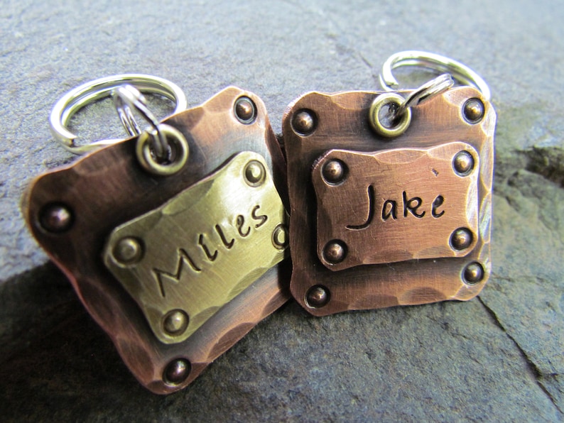 Hand stamped Pet Tag Dog Collar Tag Engraved Dog Tag Personalized PetDog Tag Hand Stamped Pet ID Tag Copper Dog Tag