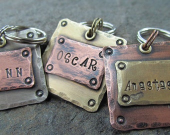 Hand Stamped Pet ID Tag - Personalized Pet/Dog Tag - Dog Collar Tag - Engraved Dog Tag - Handstamped Pet Tag - Copper Dog Tag