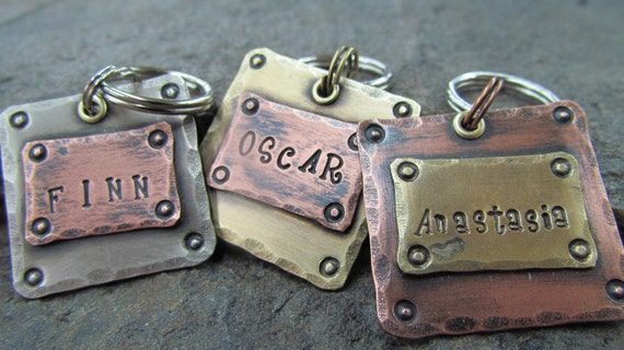 Solid Brass Dog Tag / Deep Engraved / Custom Pet Tag