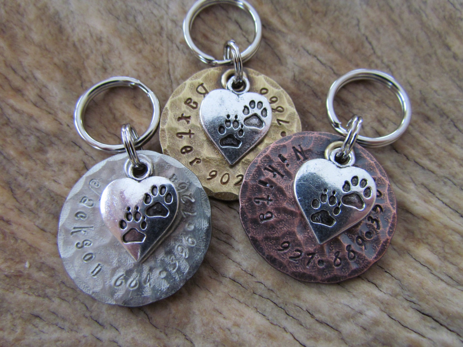 Pet Tags Pet ID Tag Dog Collar Tag with Heart and Paw Etsy