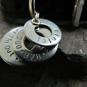 Small Pet Tag - Stainless Steel Washer - Durable Metal Pet ID Tag - Pet Accessories - Hand Stamped Dog Tag - Dog Collar Tag - Cat Collar Tag