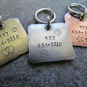 Hand Stamped Pet ID Tag Personalized Pet/Dog Tag Dog Collar Tag Engraved Dog Tag Handstamped Pet Tag Copper Dog Tag image 4