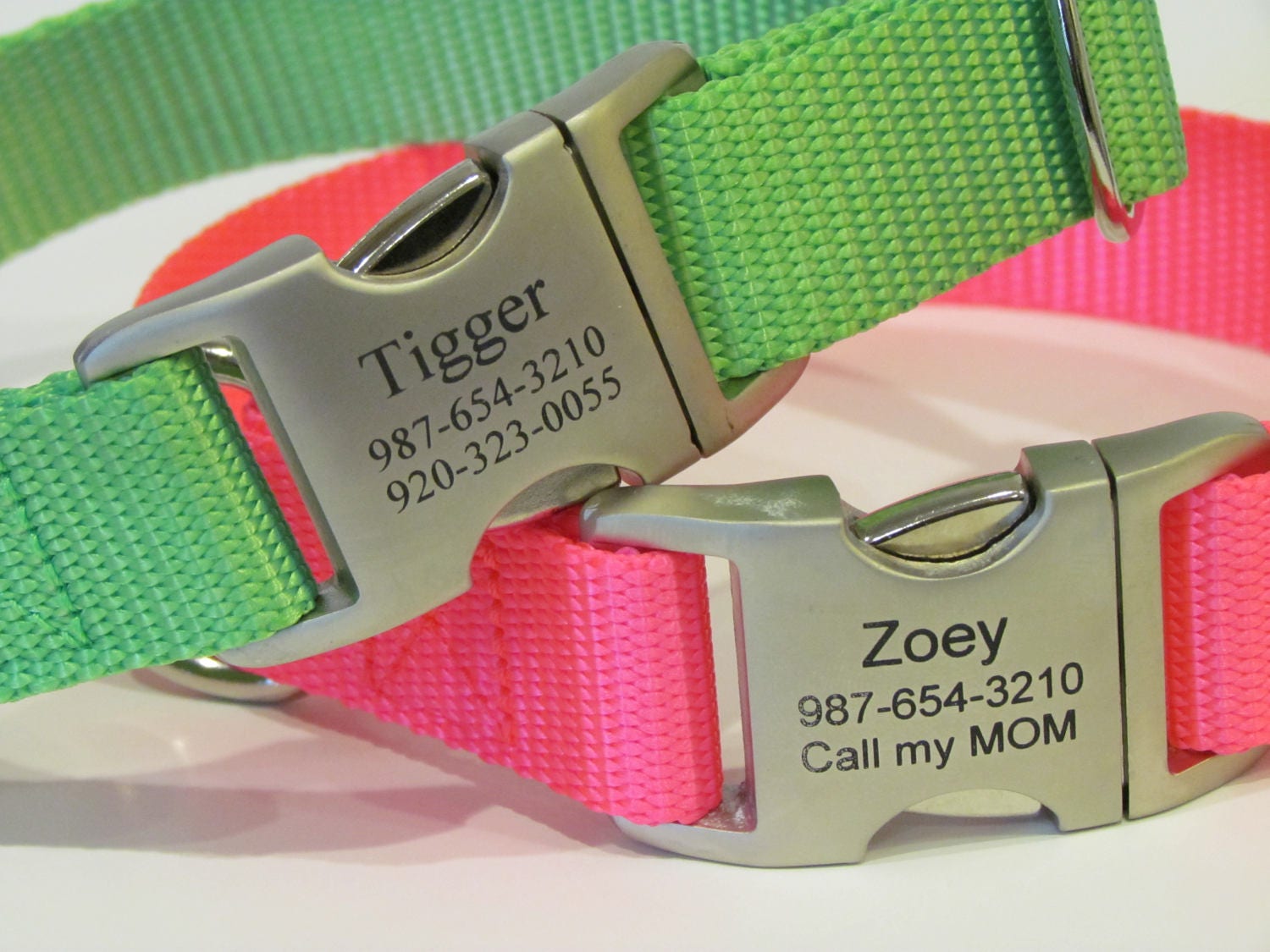 Personalized Pet Collar With Laser Engraved Metal Buckle Etsy