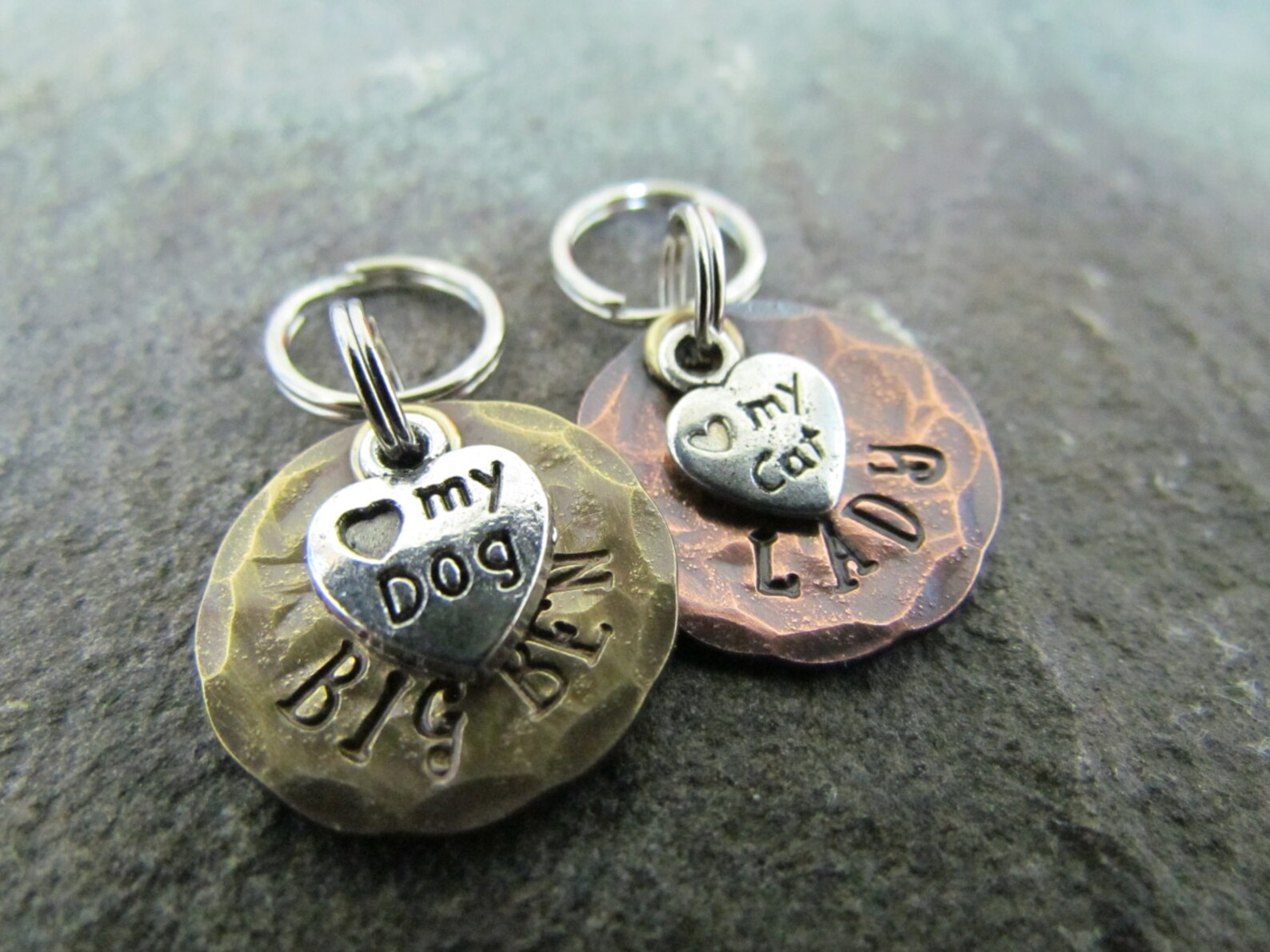Small Pet ID Tag I Love My Dog or My Cat Dog Tag Etsy