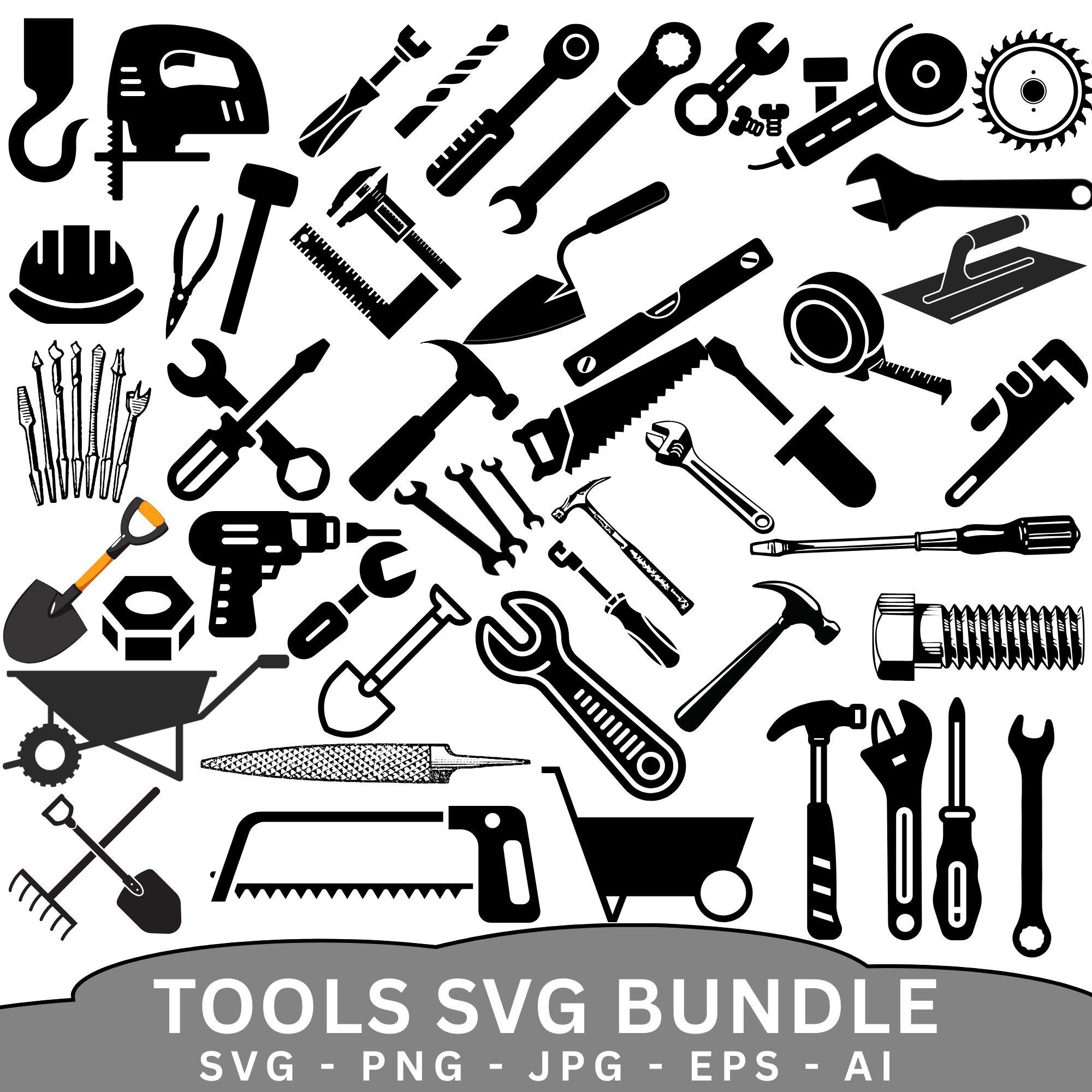 Tools SVG Bundle, Clipart, Cut Files for Cricut (digital Download ...