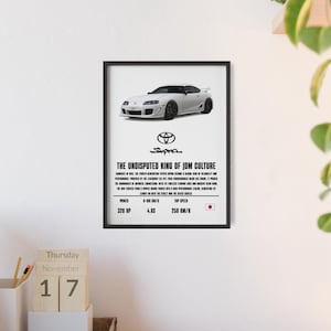 Gerahmtes Galaxy Supra MK4 JDM Poster – 1993 A80 2JZ Technische Specs Print