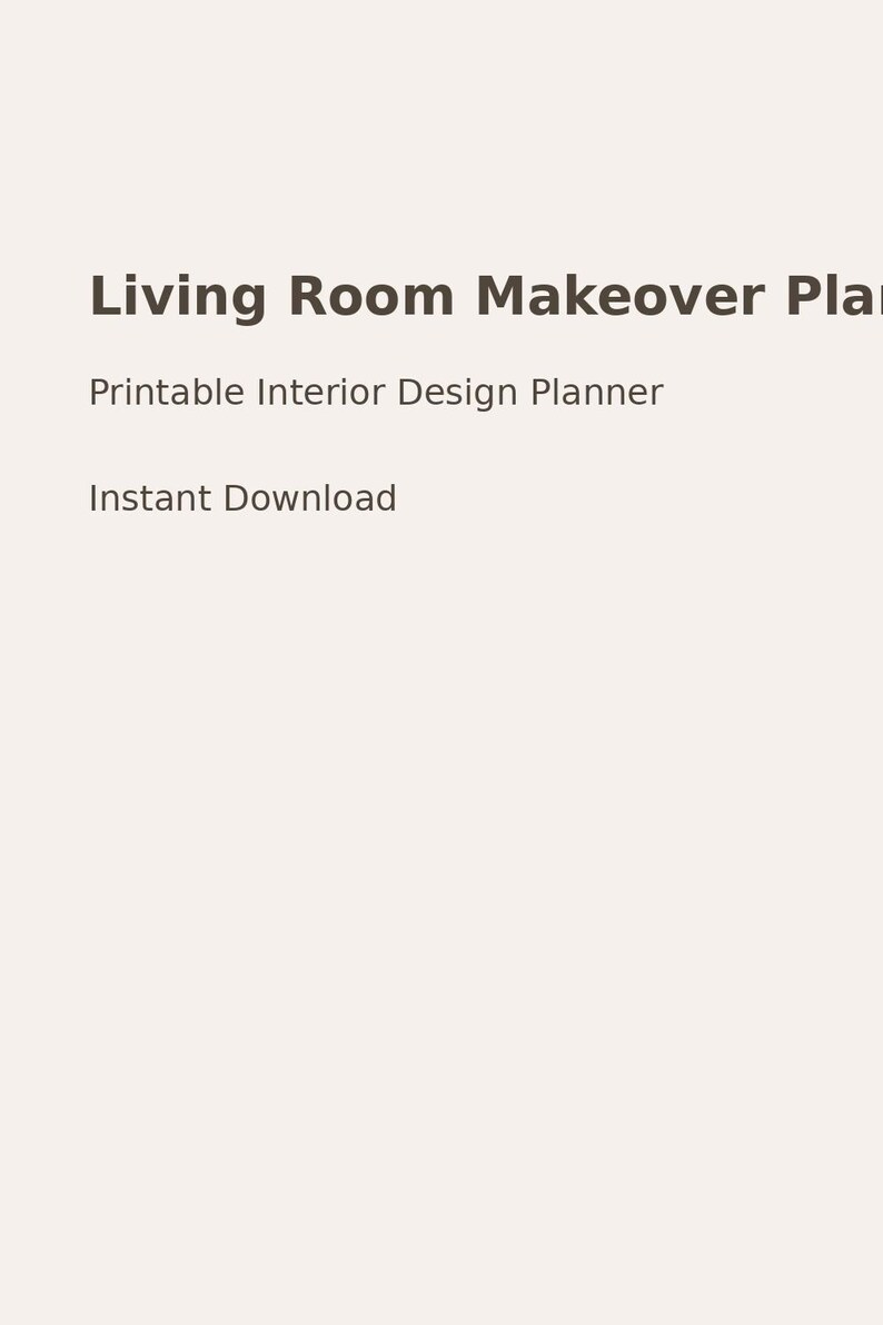 Living Room Makeover Planner Printable | Interior Design Planner | Home ...
