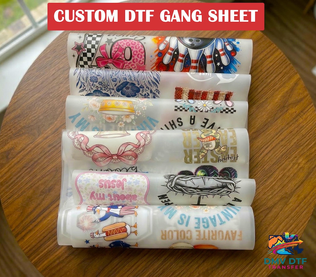 Custom DTF Gang Sheet, Direct Film Transfer Print, Bulk Shirt Decals ...