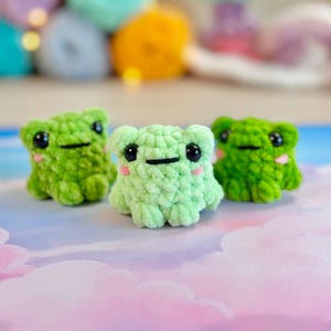 Handmade Crochet Pocket Frog Plushie Toy | Amigurumi Stuffed Animal Desk Decor