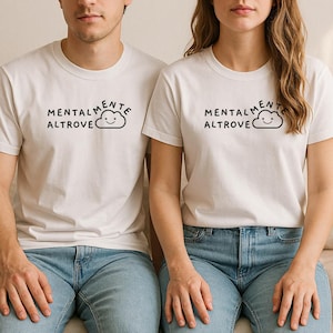 Mentally Elsewhere Shirt, Mentally Elsewhere t-shirt, Funny Minimalist Cloud T-Shirt, Aesthetic Introvert Shirt, Daydream Quote Tee image 2