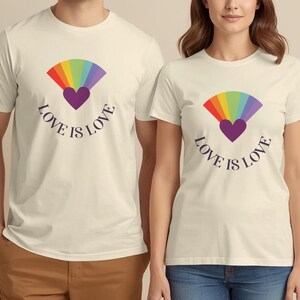 LGBTQ Rainbow Heart Shirt, Pride T-Shirt, Love is Love Tee, Gay Pride Shirt, Lesbian Gift, Aesthetic Vintage Tee, Unisex Cotton Shirt