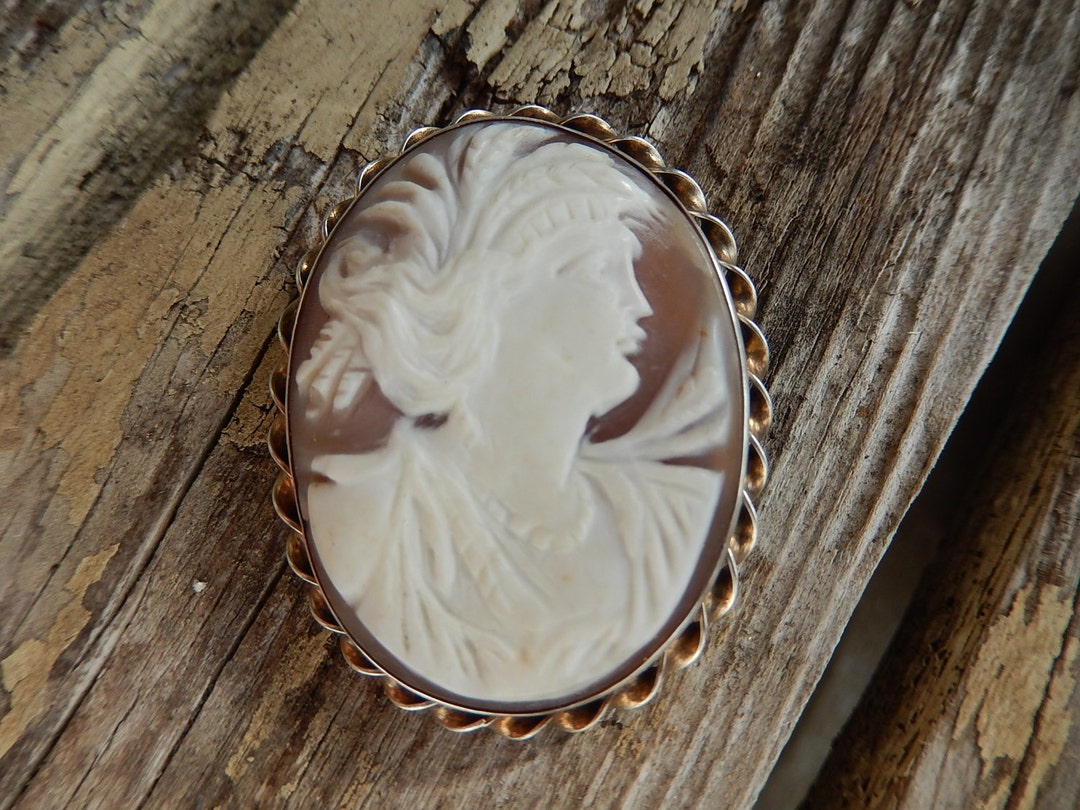 Antique Cameo Brooch - Art Nouveau Broach - Sterling Silver Brooch ...