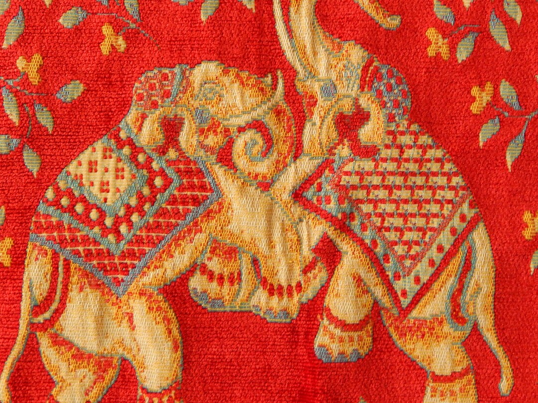Woven Elephanttapestry New Vintage Double Tapestry Two Elephants