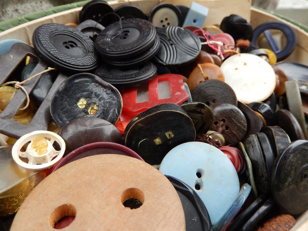Antique Buttons Vintage Buttons Button Collection Filled Etsy
