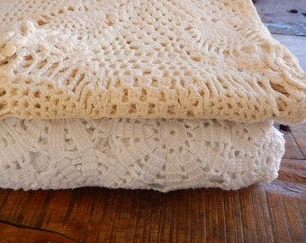 Crocheted Tablecloths To Refashion - Vintage Crochet for Embellishment - Crochet for Projects - Crochet and Lace to Remake