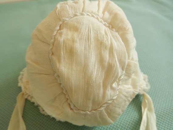 Baby Bonnet Vintage - Newborn Bonnet - 1920s Baby… - image 4
