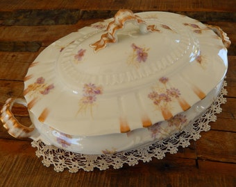 Limoges Covered Dish - Theodore Haviland Covered Vegetable Dish - French China - Antique Limoges Covered Casserole Dish - Vintage Limoges