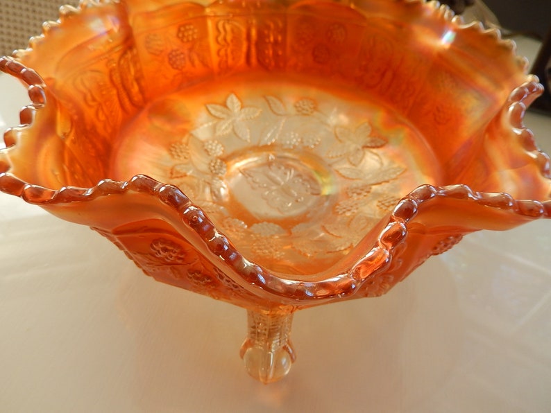 Antique Carnival Glass Depression Glass Marigold Orange Etsy