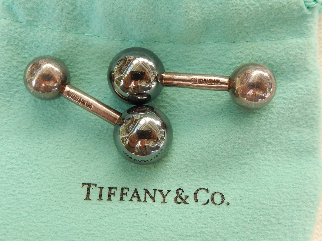 Tiffany Silver Cufflinks - Silver & Onyx Cuff Links Tiffany Silver Cufflinks - Silver & Onyx Cuff Links