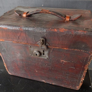 Antique Leather Documents Case - English Leather Documents Holder - 1900s Leather Paper File - Large Leather Documents Holder