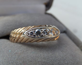 14K Gold and Diamond Ring - Size 11 1/4 Diamond Gold Ring - Natural Diamonds Mens Wedding Ring - Gold Ring with Appraisal