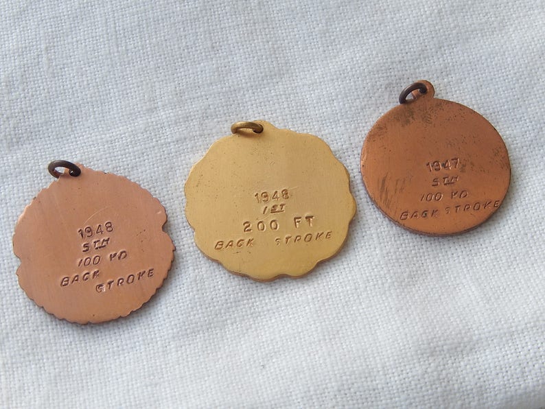 Antique Sports Medals Sports Competition Medals 1940s Etsy