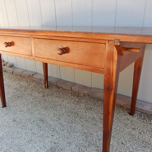 Vintage Barn Wood Table - Reclaimed Wood Table - Handcrafted Table - Antique Farmhouse Table - Dovetail Drawers - Wooden Pegs