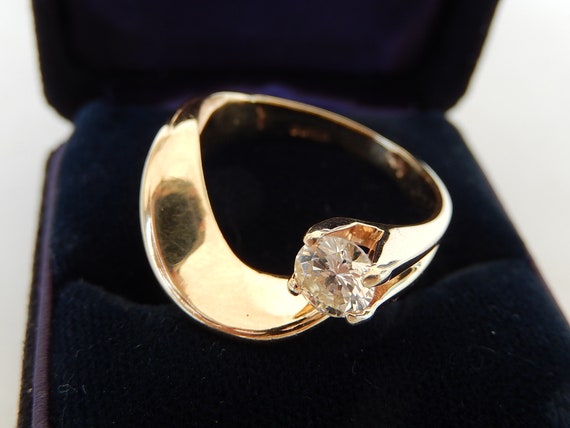 Diamond Ring - 14K Gold & Diamond Ladies Ring - E… - image 7