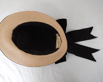 Saks Fifth Avenue  I gave Black Straw Hat with Hot Pink Lining il_fullxfull.6024499042_akea.jpg main image 4