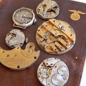 Vintage Watch Parts Assortment- Mixed Steampunk Supplies - For Repair/Repurposing/Jewelry/Collage/Parts/Mixed Media/WP15