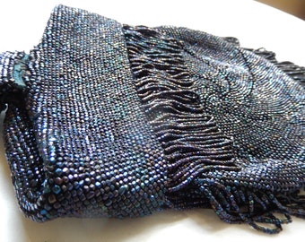 Vintage Beaded Purse - Midnight Blue Purse - Antique Beaded Purse - Ladies Beaded Bag - Micro Beaded Evening Bag - Beaded Glass Purse