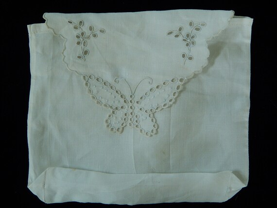 French Lingerie Bag - Vintage Linen Lingerie Bag -