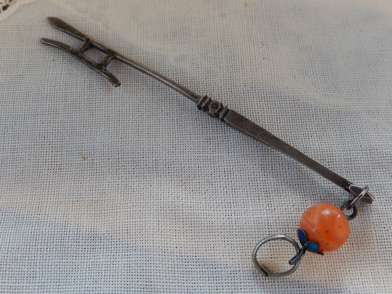 Antique Chinese Weapon Charm - Silver Chinese Hanging Pendant - Antique Chinese Jewelry - 1800s Chinese Jewelry