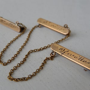 Antique Brooch Safety Chain  - Hayward Jewelry - Gold Tone Safety Pin Chain - Rare Jewelry - Steampunk Chain - Lapel Pin Chain