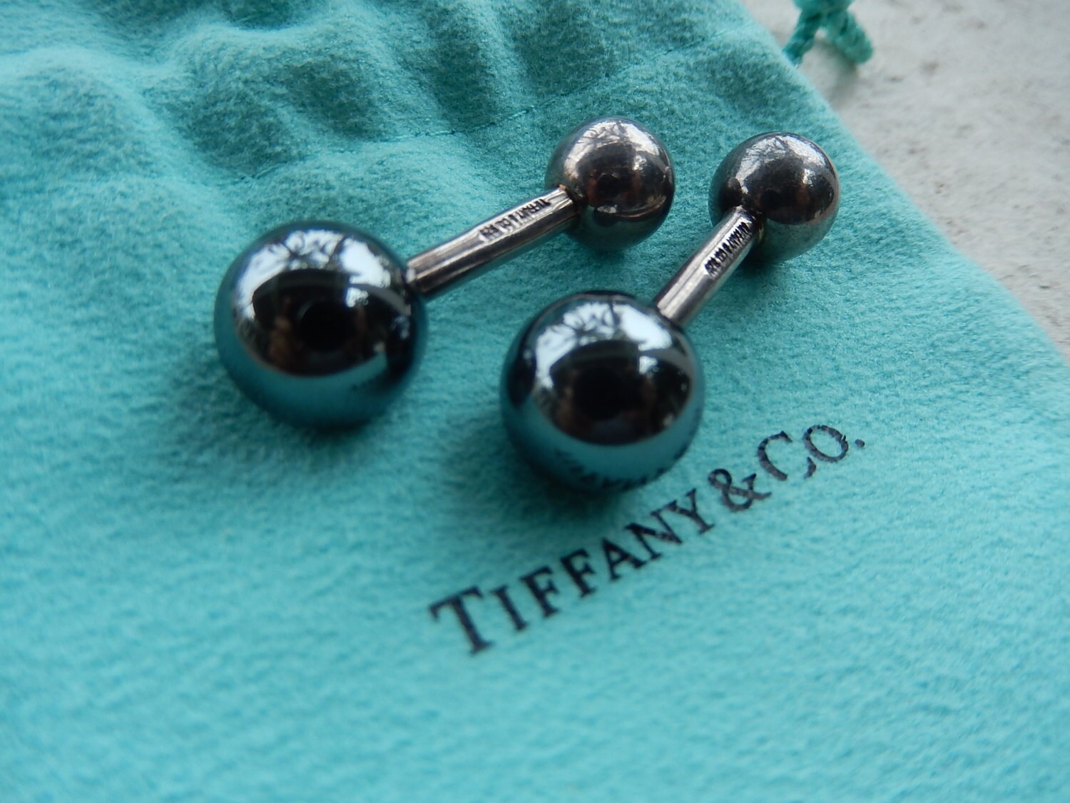 Tiffany Silver Cufflinks Silver & Onyx Cuff Links Genuine Etsy