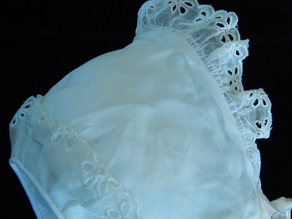 Baby Bonnet Vintage - White Organza Baby Bonnet -… - image 5