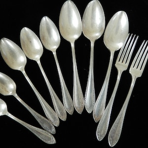 Vintage Flatware - Antique Silver Plate - Art Deco Silver Plate Flatware - Community Flatware - Replacement Flatware - Monogramed Spoons