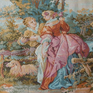 Italian Woven Tapestry - New Vintage Italian Tapestry - Pastoral Scene Woven Tapestry - Tapestry Wall Hanging - Genuine Italian Tapestry