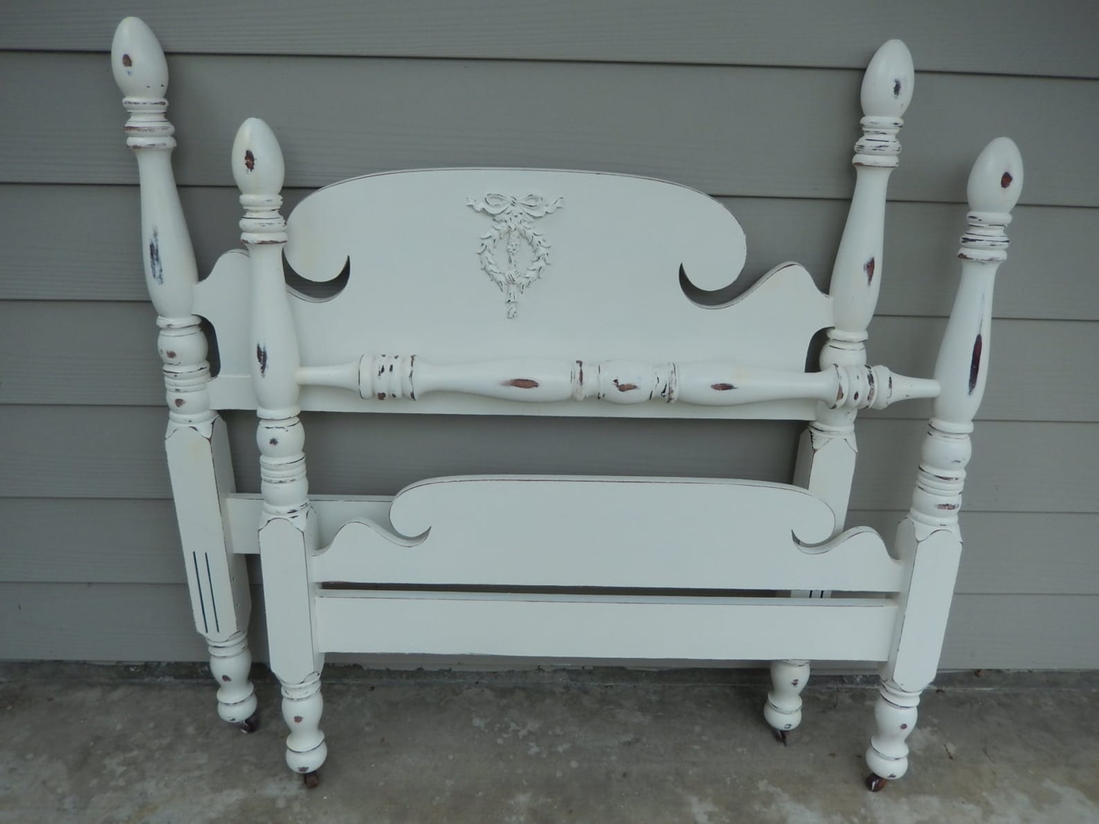 Shabby Twin Bed White Twin Bed Vintage Twin Bed Shabby Etsy