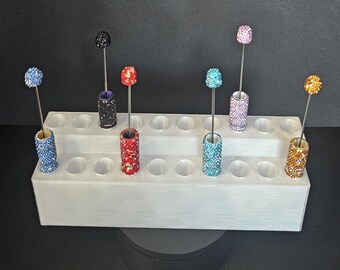 2 Tier Pen Display Holder | 20 Slot, 16mm Pens | Tapered No-Wobble Fit (STL, 3MF)