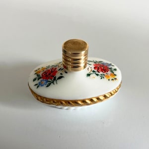 Flacone di profumo vintage francese con motivo floreale, perfetto per arredare la toeletta in camera da letto o in hotel, un regalo ideale per gli amanti dei profumi.