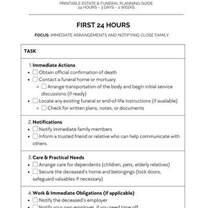What to Do When Someone Dies Checklist | First 24 Hours, 3 Days, 2