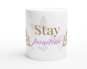 Minimalist 325ml mug | Aesthetic coffee mug gift | Minimalist coffee mug | Stay positive