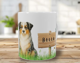 Personalized Australian Shepherd Mug | Dog Mug with Name | Gift for Dog Lovers | Custom Dog Mug | Gift Idea