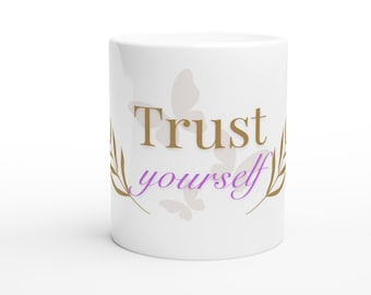 Minimalist 325ml mug | Aesthetic coffee mug gift | Minimalist coffee mug | Trust yourself