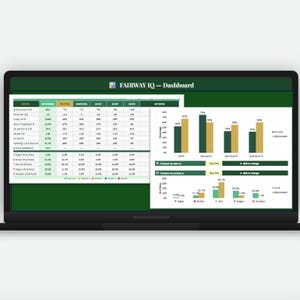 Strumento di monitoraggio delle prestazioni nel golf / Dashboard delle statistiche, confronto con i professionisti (download in Excel)